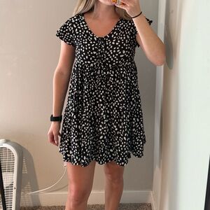 Jessica Simpson Black and White Tiered Mini Sundress